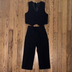 Black toddler Dress Pants and Vest Set